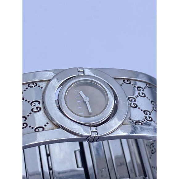 Authentic Gucci Stainless Steel GG Monogram Bangle Watch - Picture 9 of 13